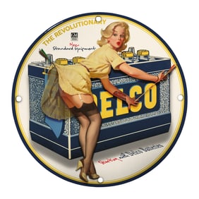 Vintage Delco Batteries Porcelain Sign: A Classic Piece of Auto History