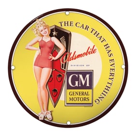 Vintage Oldsmobile Porcelain Sign - Classic GM Automotive Memorabilia