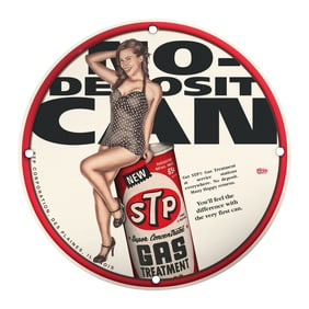 Vintage STP Gas Treatment Porcelain Sign: Add Charm to Your Collection