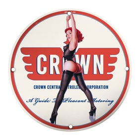 Vintage Crown Central Sign: A Timeless Piece of Automotive Advertising Art