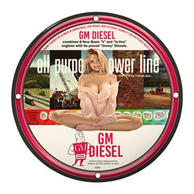 Vintage GM Diesel Porcelain Sign - All-Purpose Power Line from 1959