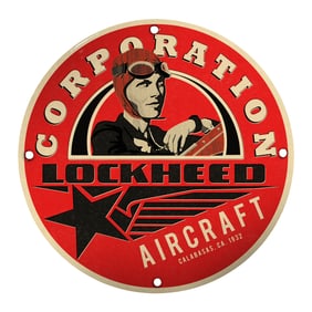 Vintage Lockheed Aircraft Porcelain Sign - Timeless Aviation Collectible