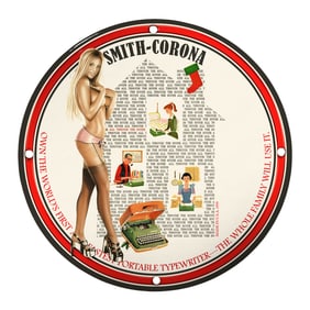 Vintage Smith-Corona Porcelain Sign: A Nostalgic Tribute to Typewriters