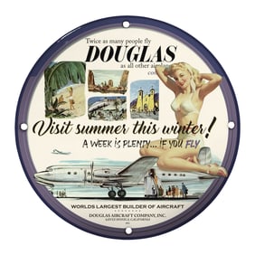 Vintage Douglas Aircraft Company Porcelain Sign: Capturing the Golden Age of Travel