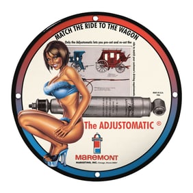 Vintage Porcelain Sign: The Adjustomatic - Classic Automotive Charm