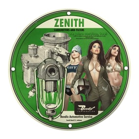 Vintage Zenith Automotive Sign ? Classic Car Memorabilia with Stunning Graphics