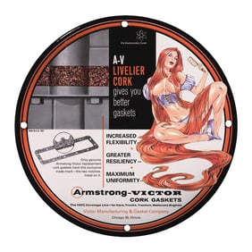 Armstrong-Victor Livelier Cork Porcelain Sign: Perfect for Gasket Enthusiasts