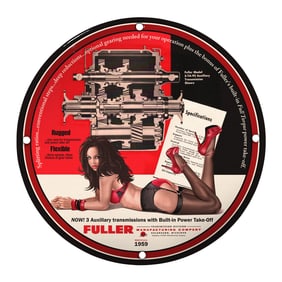 Vintage FULLER Auxiliary Transmission Porcelain Sign - Adorn Your Garage or Man Cave