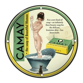 Vintage Camay Soap Porcelain Sign - A Timeless Beauty Icon for Collectors