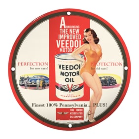 Vintage Veedol Motor Oil Porcelain Sign: A Timeless Classic for Car Enthusiasts