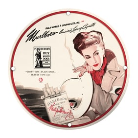 Vintage Marlboro Porcelain Sign - Iconic Tobacco Advertising Collectible