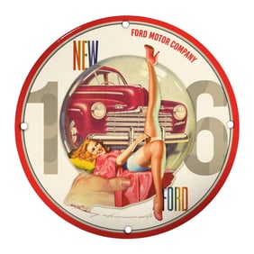 Vintage Ford Motor Company Porcelain Sign - Classic Auto Art with Nostalgic Charm