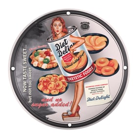 Vintage Diet Delight Porcelain Sign - Sugar-Free Delights for Health-Conscious Consumers