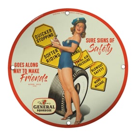 Vintage General Tire Porcelain Sign: Perfect for Collectors and Auto Enthusiasts