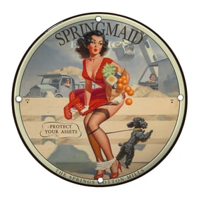 Vintage Springmaid Fabric Sign - A Glamorous Touch for Your Collection