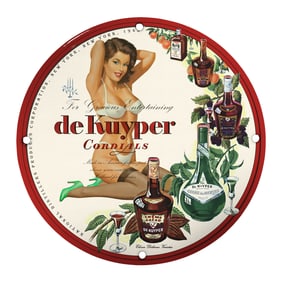 Vintage De Kuyper Cordials Porcelain Sign - Classic Entertaining Nostalgia