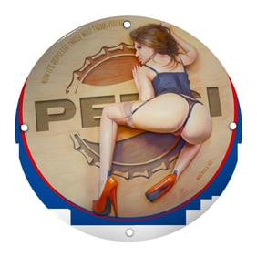 Vintage Pepsi Porcelain Sign: Eye-Catching Retro Artwork for Collectors