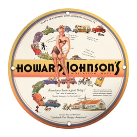 Vintage Howard Johnson's Porcelain Sign: A Piece of Americana from 1953