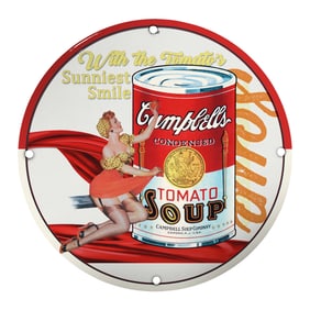 Vintage Campbell's Soup Porcelain Sign - A Piece of Culinary Advertising History