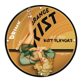 Vintage 1933 Orange Kist Sign: Timeless Charm and Retro Advertising Art