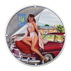 Vintage Hudson Motor Car Company Porcelain Sign: A Retro Automotive Masterpiece