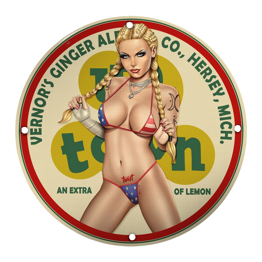 Vintage Porcelain Sign: Vernor's Ginger Ale - Unique Collector's Item (1 of 2)