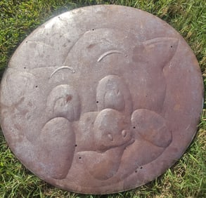 Rare Vintage Hand-Forged Steel Piggly Wiggly Sign – Embossed Craftwork