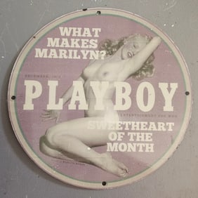Marilyn Monroe “Sweetheart of the Month” Playboy Pin UP Porcelain Sign – 12" Round