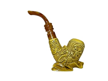 Exquisite Handcrafted Meerschaum Pipe - Unique Spiral Design from Turkey
