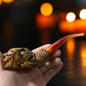 Exquisite Handcarved Meerschaum Pipe with Spiral Design ? A Collector's Dream