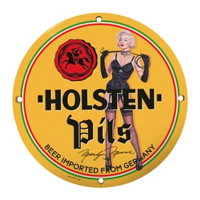 Vintage Holsten Pils Beer Sign with Iconic Retro Pin-Up Art - Perfect for Collectors!