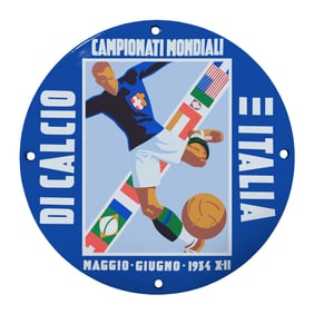 Vintage Soccer Sign: Celebrating the 1934 FIFA World Cup Italia Championship