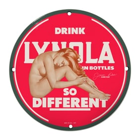 Vintage Lynola Beverage Sign: A Unique Collectible Art from 1947