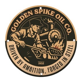 Vintage Golden Spike Oil Company Sign: A Timeless Tribute to American Industry