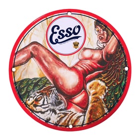 Vintage Esso Sign Art Featuring Striking Imagery and Unique Design for Collectors