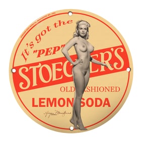 Vintage Stoeger?s Lemon Soda Advertising Sign - A Retro Collectible Piece