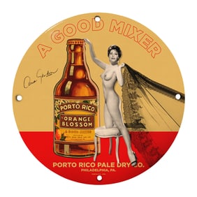 Vintage Porto Rico Orange Blossom Sign: A Timeless Icon of Mixology Art