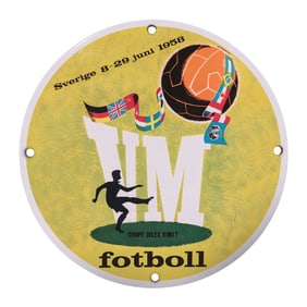 Vintage 1958 FIFA World Cup Sweden Decorative Plaque - A Collector's Dream