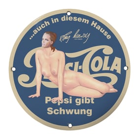 Vintage Pepsi-Cola Sign Featuring Iconic Artwork - A Unique Collectible for Enthusiasts