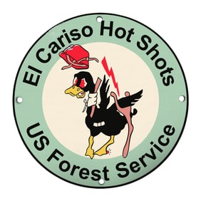 El Cariso Hot Shots Vintage US Forest Service Emblem Sign for Firefighting Enthusiasts