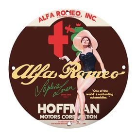 Alfa Romero Inc. Hoffman Motors Corporation Porcelain Sign