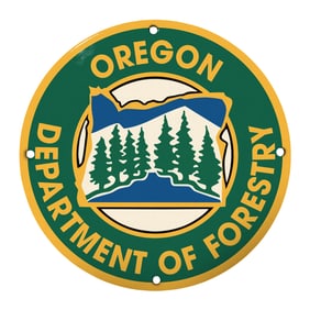 Oregon Department of Forestry Enamel Sign: Perfect for Collectors and Nature Enthusiasts