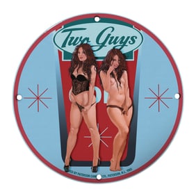 Vintage Two Guys Beer Sign - Retro Style Bar Decor for Home and Man Cave