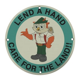Promote Environmental Awareness with the Classic 'Lend a Hand, Care for the Land' Sign