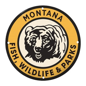 Explore Montana's Rich Wildlife: A Unique Vintage Sign for Nature Enthusiasts