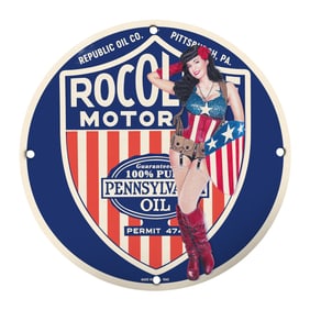 Vintage Rocole Motor Oil Sign Artwork - A Perfect Retro D?cor for Collectors