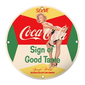 Vintage Coca-Cola Sign Featuring Iconic Marilyn Monroe - A Collector's Dream