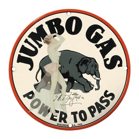 Vintage Jumbo Gas Sign: Power to Pass - A Timeless Collector's Item