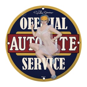 Vintage Official Automotive Service Sign - Classic Tin Plaque for Collectors and Decor