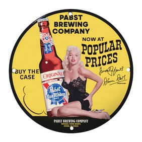 Vintage Pabst Brewing Company Sign Featuring Diana Dors - Popular Prices Now